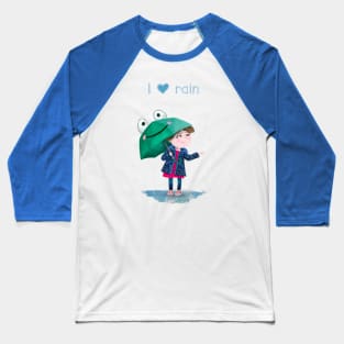 I Love Rain Baseball T-Shirt